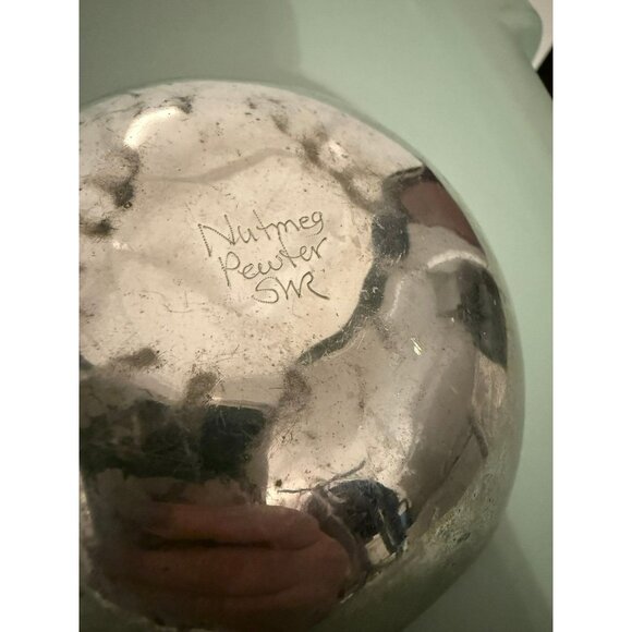 Vintage Nutmeg Pewter SWR | Scalloped Bowl and Plate Set - Picture 7 of 10